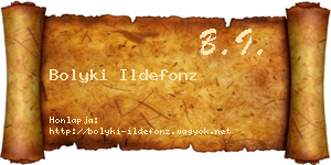 Bolyki Ildefonz névjegykártya